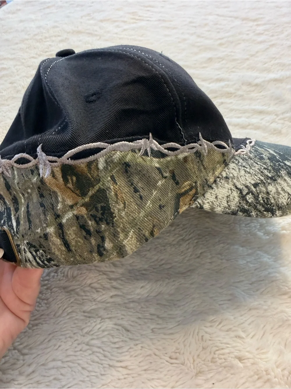 Mossy Oak Black and Camouflage Dekalb Logo Baseball Cap